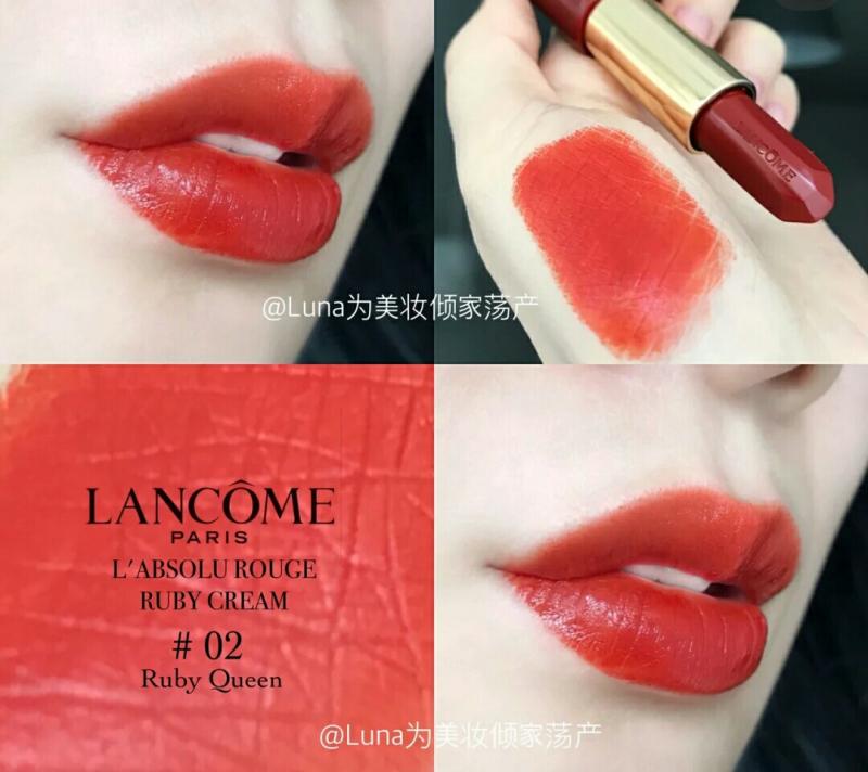 Lancome mới giới hạn màu đỏ ống miệng ruby ​​cắt màu cà rốt 01 02 306 473Lancome son môi - Son môi merzy bảng màu