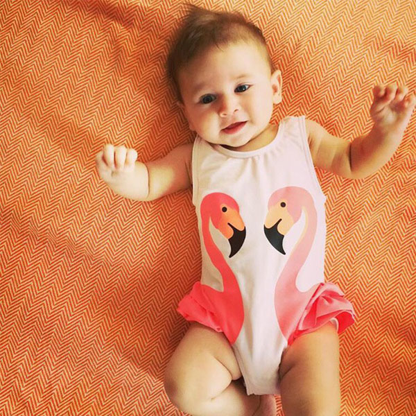 Mùa hè 2018 mới cho trẻ em áo tắm bé gái thiên nga flamingo vẹt jumpsuit áo tắm đi biển bikini học sinh đẹp
