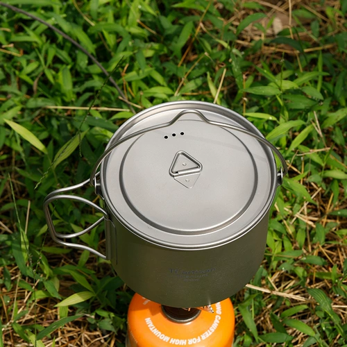 Титановый мастерство в кемпинге Prot Pure Titanium Syster Soup Soup Port Портативный легкий горшок 0,9 л. Пикник TA8316