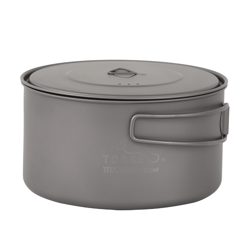 Thousand Oaks Titanium Pot Pure Titanium Single Pot Household Cup Folding Handle Picnic Pot Camping Portable POT-1350