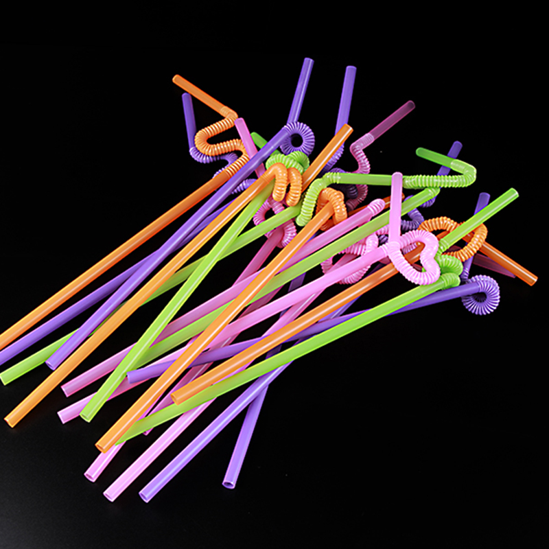 Disposable Color Art Straws Drink Juice Milk Tea Styling Straws 27 cm Each pack of about 100 packs