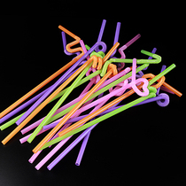 Disposable color art straw drink juice milk tea shape straws 27cm per pack about 100 packs