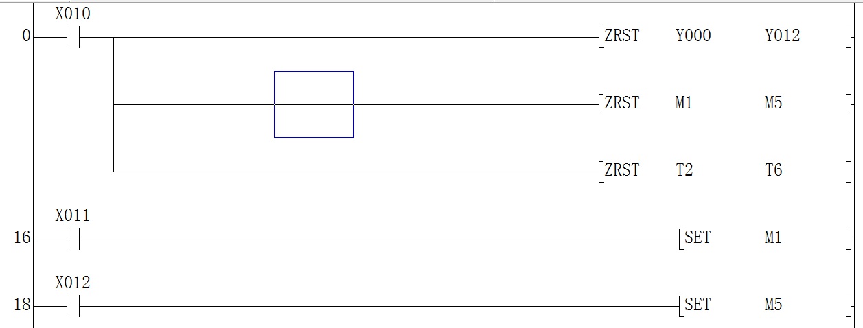 Mitsubishi FX series PLC program - eight-way responder with control requirements and IO table