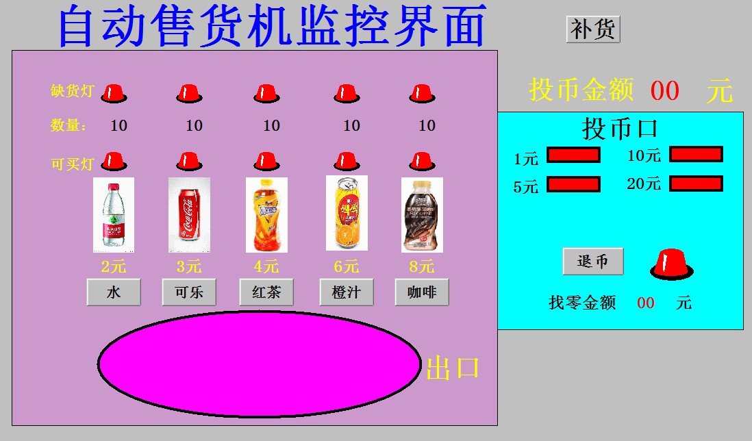 Automatic vending machine configuration king 6 53 independent simulation program 5 with Siemens S7-200PLC wiring diagram