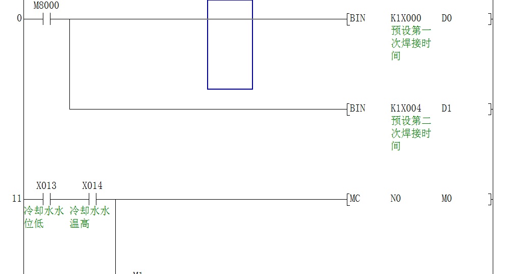 Mitsubishi FX series PLC program - spot welding machine control program (with notes) with IO strap CAD drawings