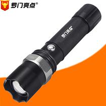 Luomen highlight led rotating zoom flashlight outdoor strong light long-range charging flashlight