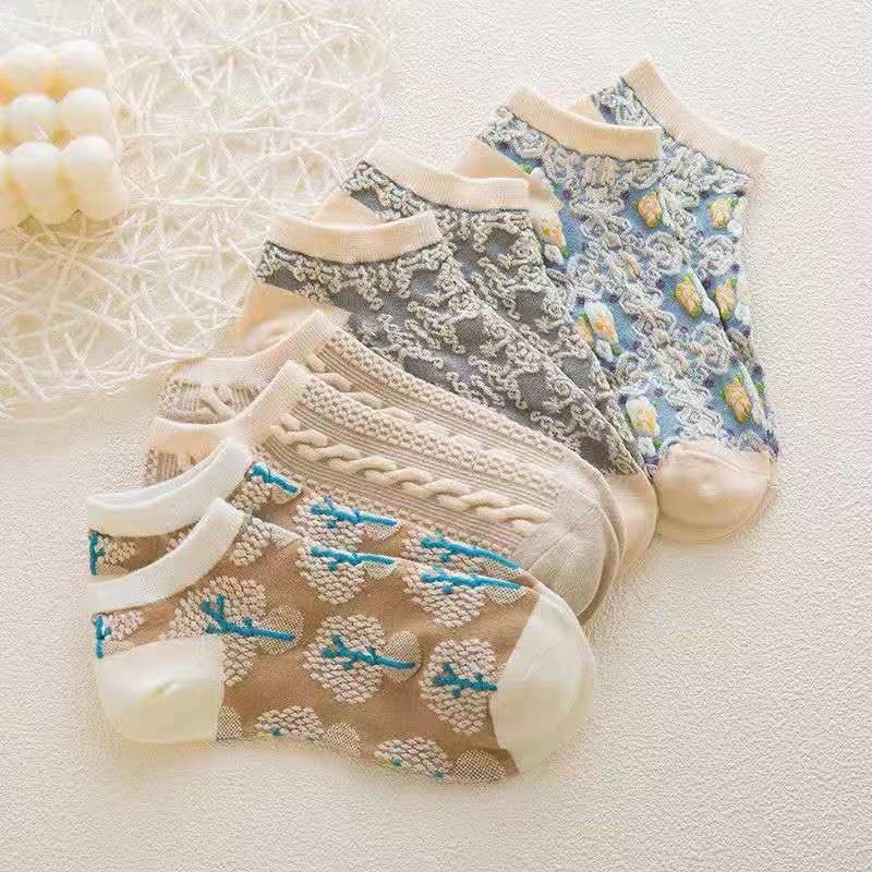 Socks summer thin section female ins tide all-match pastoral style sweet small fresh shallow mouth low-top girl aromatherapy invisible socks