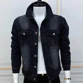 Autumn men's denim jacket korean style new retro