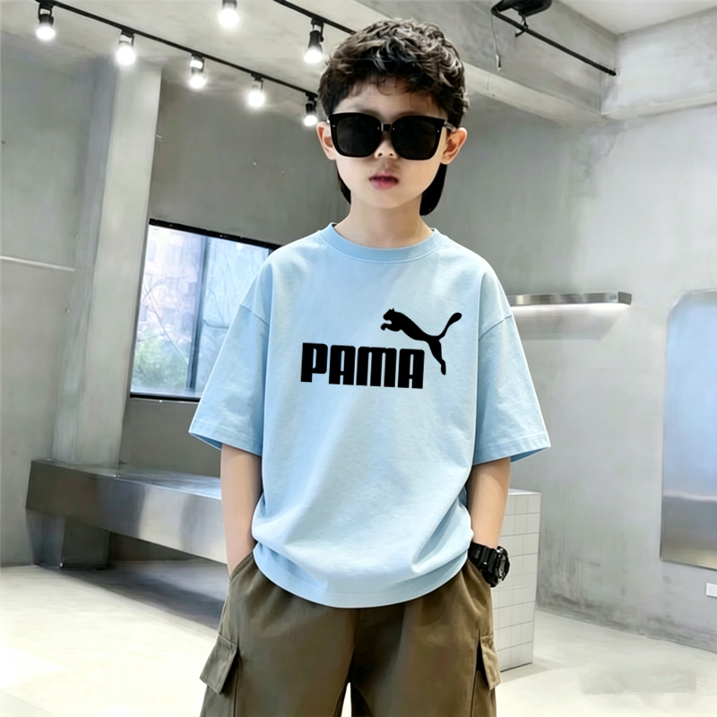 Trendy Brand Outlet Children's Pure Cotton Summer Short-Sleeve T-Shirt 2026 Style Handsome and Fashionable for Older Boys' Tops