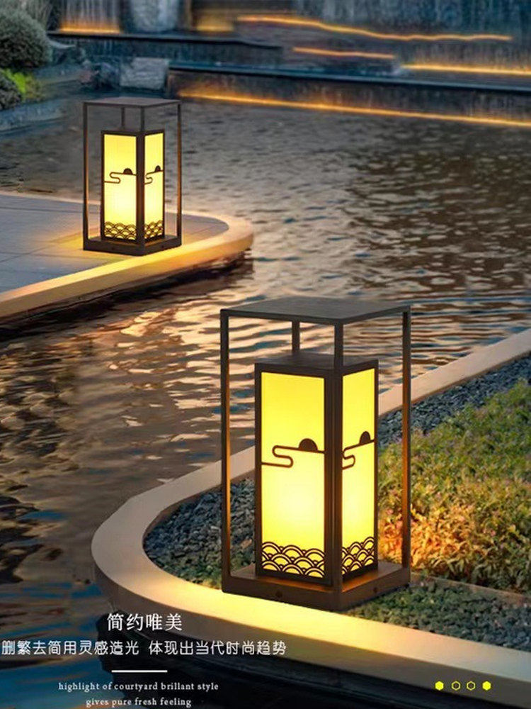 Chinese-Style Lawn Lamp, Outdoor Waterproof Garden Lamp, Led Decorative Lamp, Garden Atmosphere Lamp, Light Luxury Classical Park Street Lamp