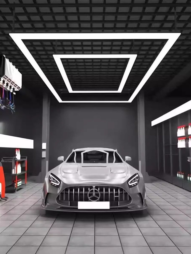 Car Wash and Detailing Station Lighting, Film Application Shop, Dust-Free Workshop, Backlit Ceiling Lights, Led Lights, Nine-Grid System