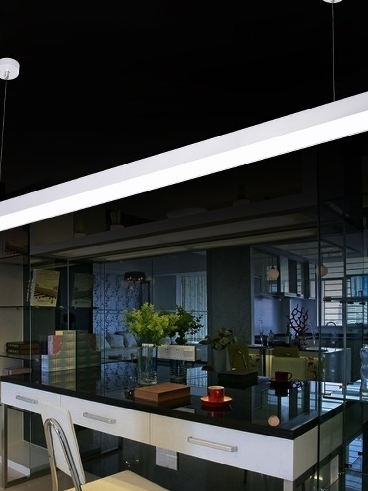 Simple Office Led Pendant Light, Eye-Protecting, Dual-Purpose Hanging and Ceiling Light, Commercial Ceiling Light, Barber Shop, Factory Lighting