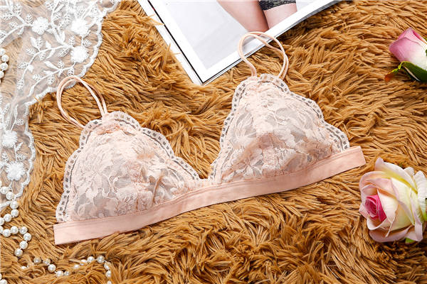 Pháp không có vòng thép siêu mỏng kẹo màu ren tam giác cup đồ lót nữ mặc bikini áo ngực sexy ngủ áo ngực