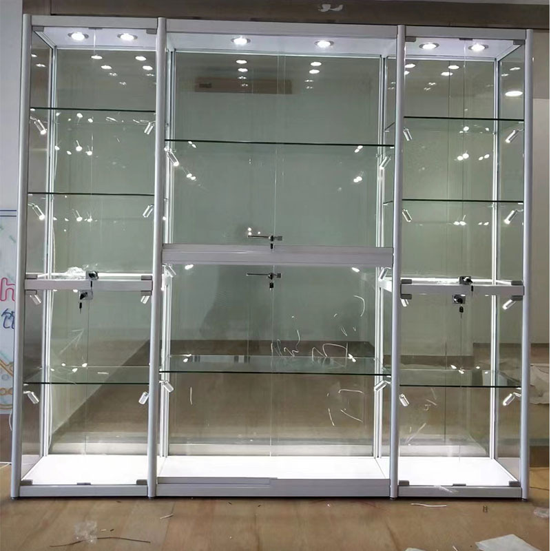 Display Cabinet for Figurines, Glass Gift Cabinet, Transparent Glass Cabinet for Prizes, Cosmetic Shelf, Model and Lego Display