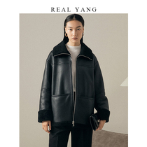 REALYANG modern fan new imported Merino fur one-piece fur high-end coat women winter 2021