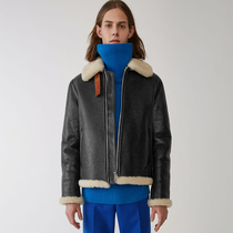 GG LIMITED 2021 rookie short lapel sheepskin fur one-piece leather flight suit fur coat mens trend