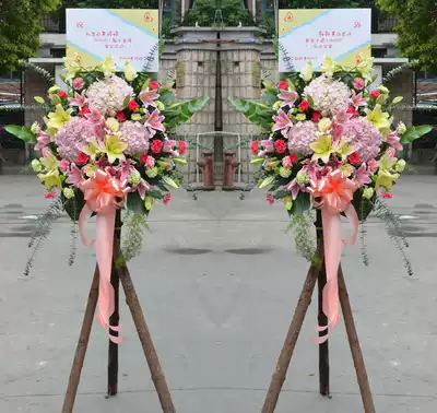 Hangzhou flower express phalaenopsis rose opening housewarming celebration flower basket delivered by physical florists in the same city