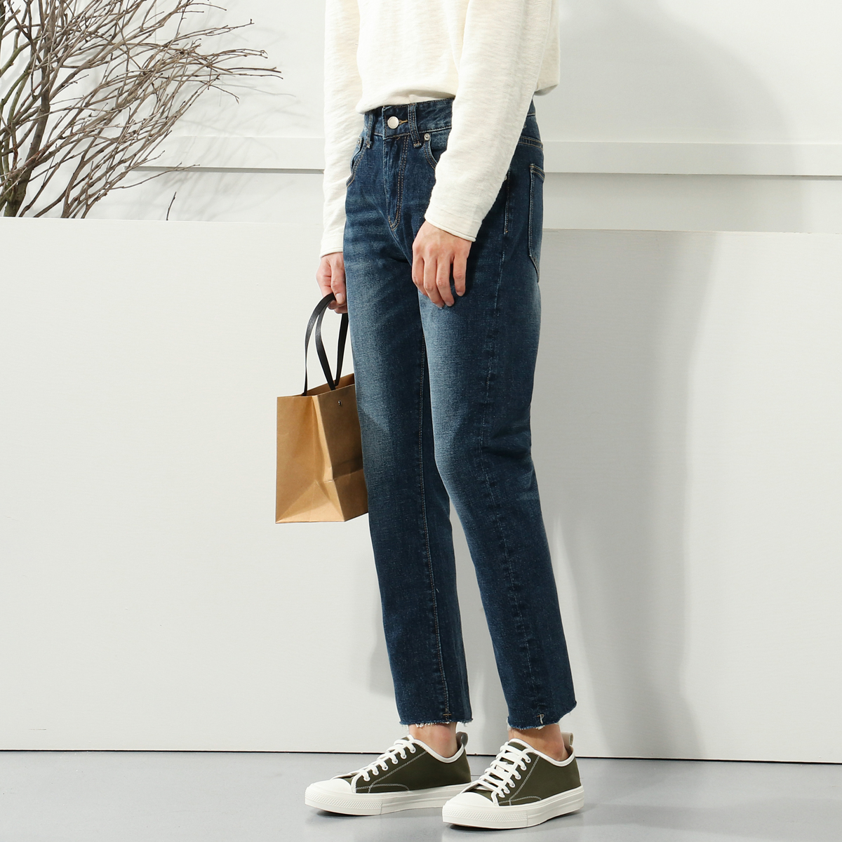 Fall New products 90% jeans Men's Korean version Hull Smoke pants casual retro hair side jeans Pants Pants