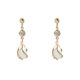 (Two Pairs) s925 Silver Needle Korea Super Fairy Tassel Earrings Opal Earrings Female Temperament Slim Long Earrings