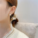 Retro Hong Kong style earrings female Korean fashion atmosphere light luxury simple niche earrings pearl earrings temperament earrings
