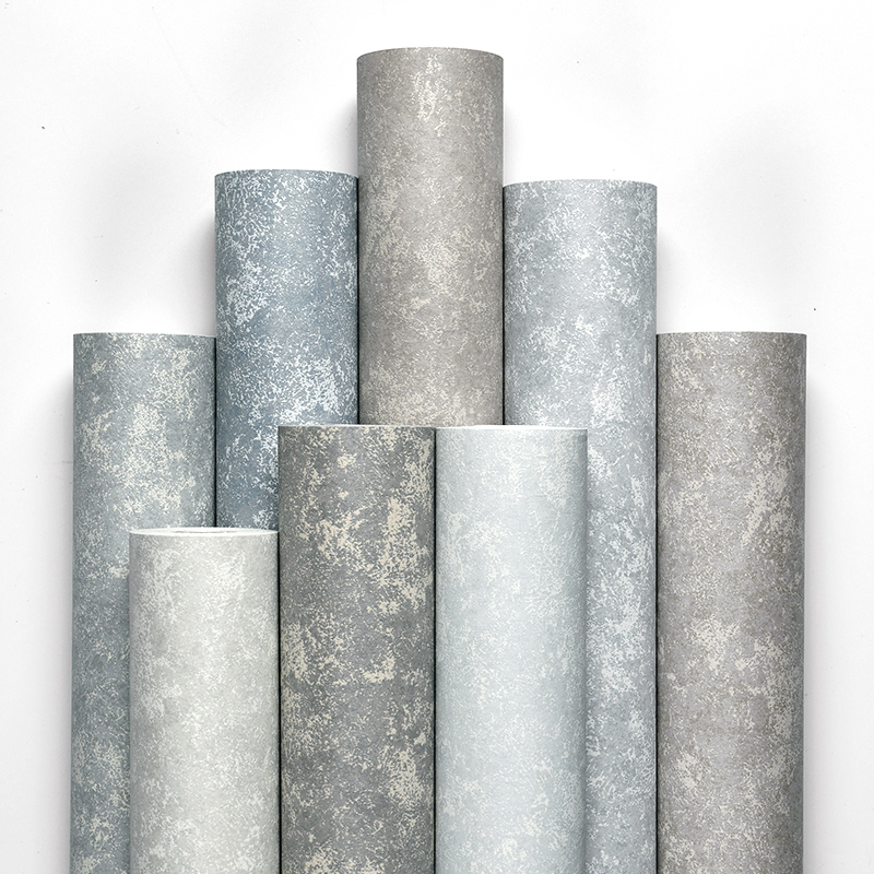 Industrial wind mottled grey wallpaper modern minimalist pure colour vegetarian colour bedroom living room Nordic unwoven fabric wallpaper
