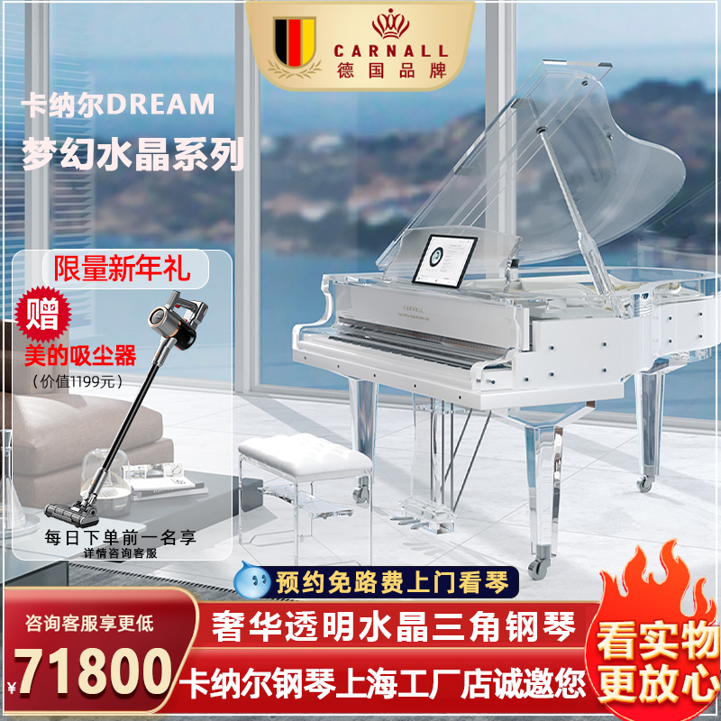 CARNALL 夢のような透明クリスタルグランドピアノプロフェッショナルホームハイエンド自動演奏ブランド