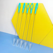 Baby bottle straw brush cleaning brush childrens thermos cup stainless steel straw brush small gap brush thickened and lengthened