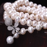 Аксессуар, цирконий, ожерелье из жемчуга, золото 24 карат, микроинкрустация