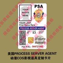U.S. Process Server Agent Id Card PSA Animation COS TV Props Customization Card