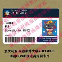 Personalized customized entertainment card Australia University of Adelaide Adelaide animation COS film and television props
