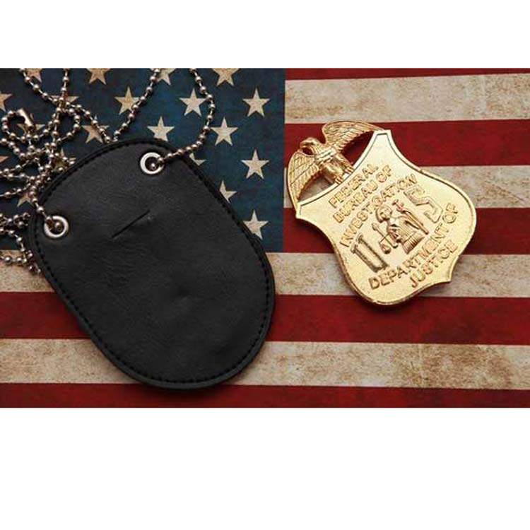 American Metal Big Badge Genuine Leather Pendant Metal Badge Numismatic Clip Beads Necklace Genuine Leather Hanging Accessories