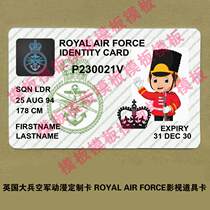 Personalized entertainment card British SOLDIER ROYAL AIR FORCE Anime COS custom card film and television props