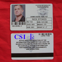 American drama Crime Scene Investigation personality ID Card TV series prop Card CSI ID Card custom Card