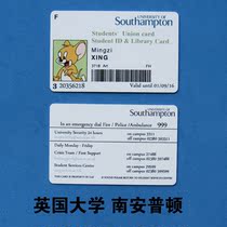 Personalized customized entertainment version of the British university Southampton Southampton anime film and television prop card