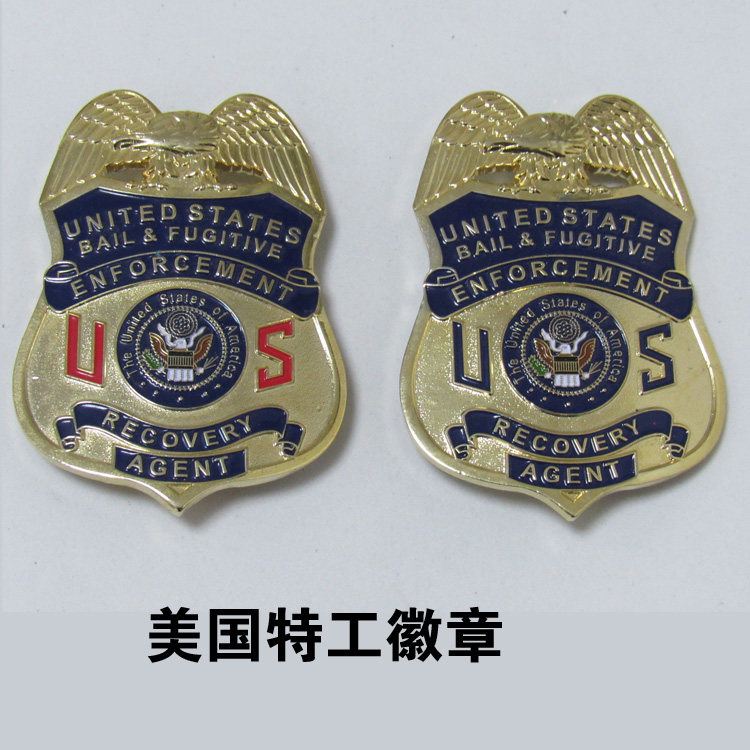 American Metal Badge BailFugitive Executive Agent Badge Metal pure copper Agent Badge US Badge