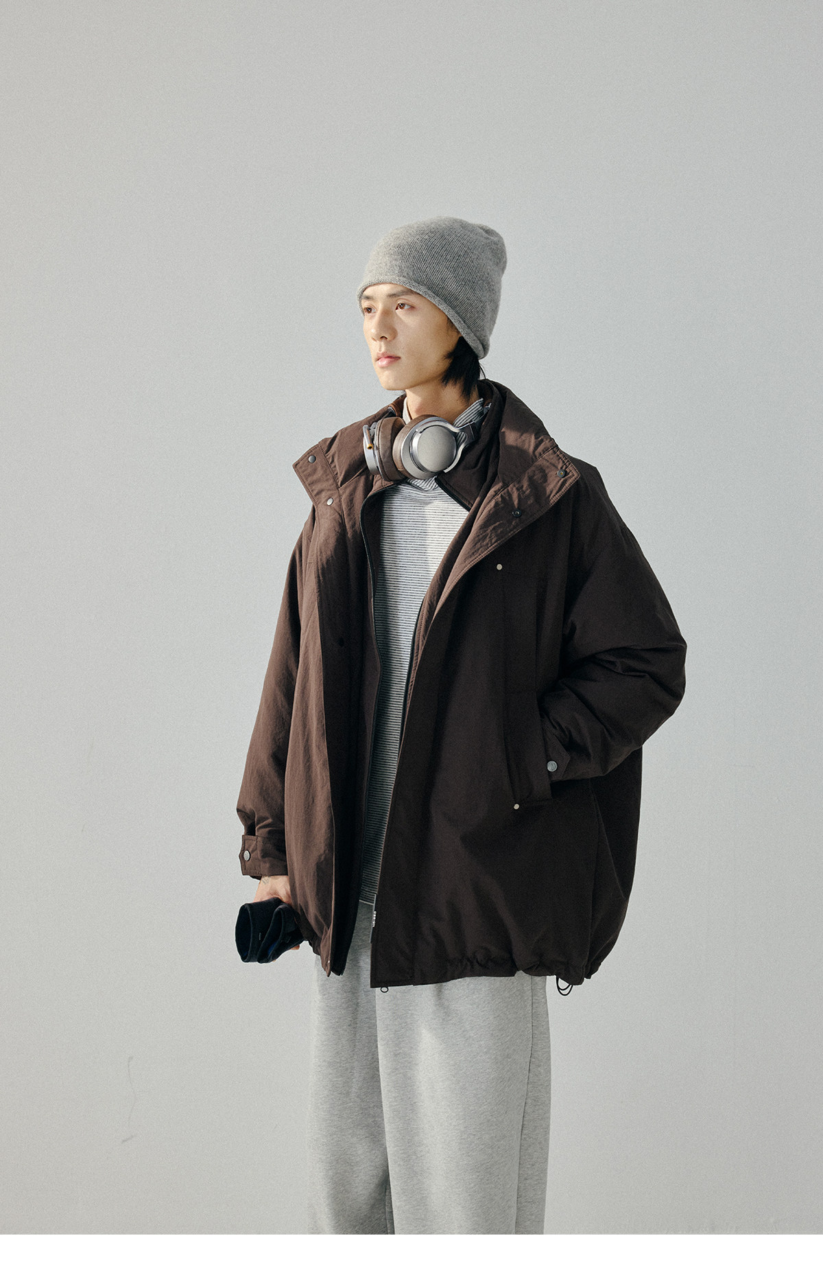 Japanese Retro / Stand Collar Parka Down Jacket / 90 White Duck