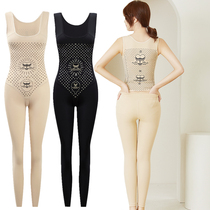 Autumn-winter reinforced version one-piece shapewear without cuff long pants double-layered close-up stomach shaping lifting hip negative ion