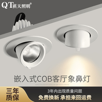 Cob elephant trunk lamp embedded downlight adjustable angle led ceiling lamp Nordic living room household bulls eye wash wall spotlight