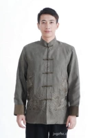 Mới nam Tang phù hợp với áo sơ mi quốc phục phong cách Trung Quốc retro nam áo khoác overalls trang phục dài tay giản dị đồ dân tộc