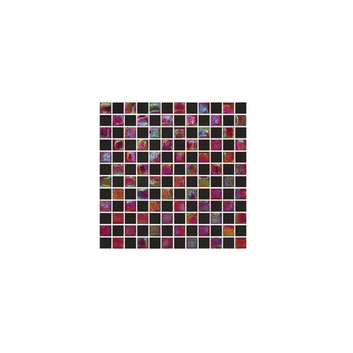 Стеклянная керамическая мозаичная плитка Черно -белая квадратная сетка Кафе Ресторан Ресторан