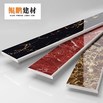 Bright Light Black Gold Flowers Full Throw Glazed Straight Corners Round Side Foundation Line 110x800 Passenger Restaurant Wall Waist Line Skirting