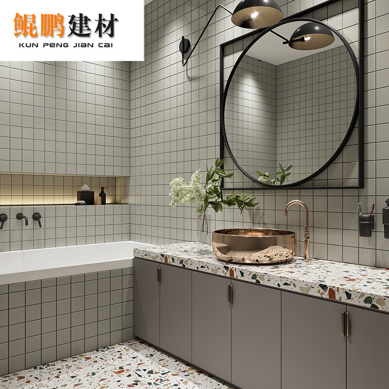 Simply modern pure white and pure black gray mosaic brick 300x300 kitchen bathroom restaurant non - slip floor tile