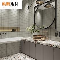Simple modern pure white pure black gray mosaic small lattice brick 300x300 kitchen bathroom bathroom restaurant non-slip floor tiles