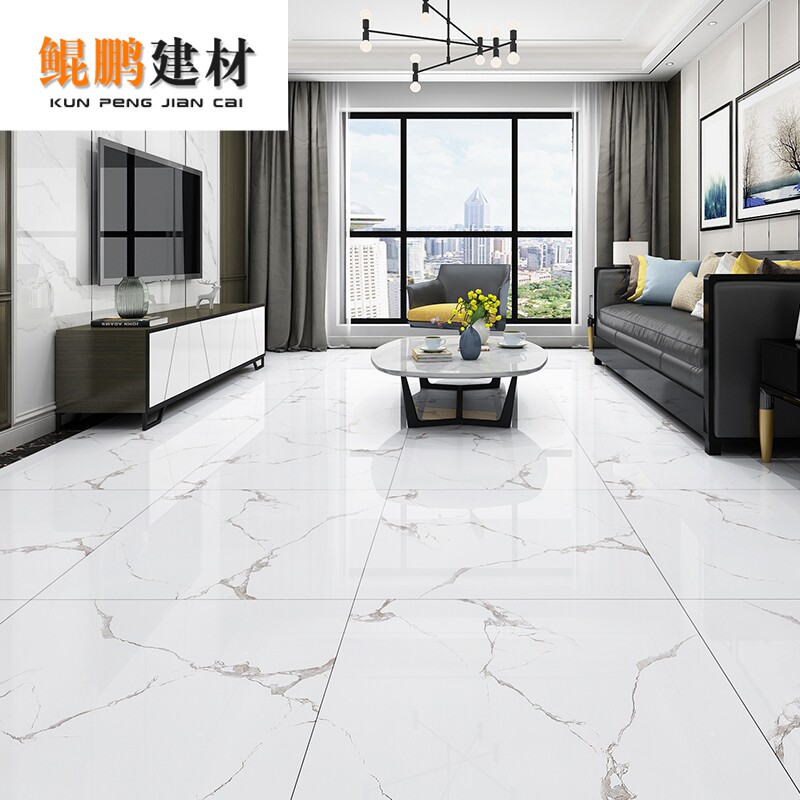 Negative ion whole body marble jazz white tile 800x800 guest restaurant bedroom non-slip floor tile background wall