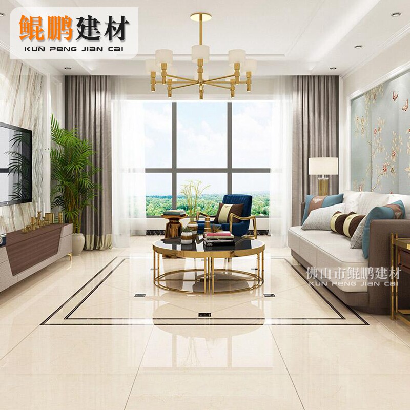 Light full throw deep light beige yellow through body marble tiles 800x800 guest dining hall gangway non-slip floor tiles