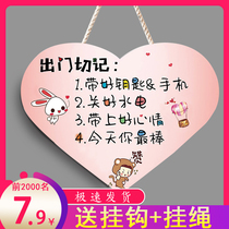 Home decorative plate tag love door sign shape warm reminder hanging wall decorative plate