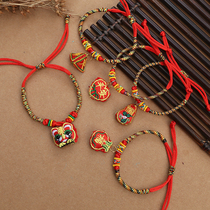 Dragon Boat Festival hot sale hand-woven colorful rope embroidery tiger money bag sachet pendant bracelet push small gift