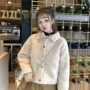 Cô gái dễ thương lông ngắn áo khoác nữ mùa thu và mùa đông mới ngọt ngào sinh viên Nhật Bản áo khoác đơn ngực áo khoác nữ dễ thương áo măng to nữ ngắn