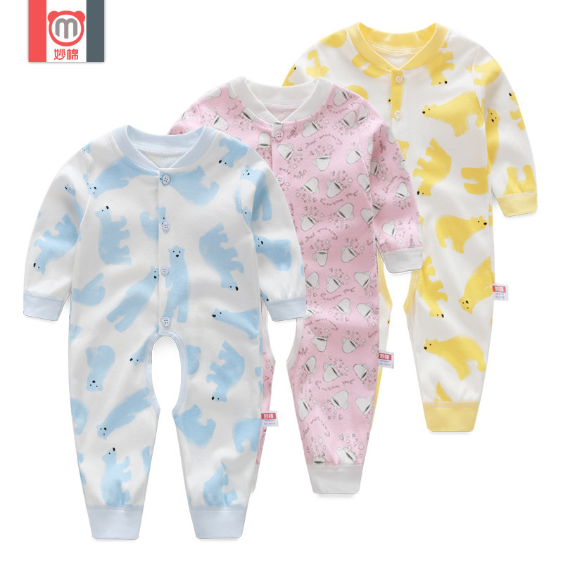 Baby jumpsuit Newborn baby romper Long sleeve jumpsuit Climbing suit Underwear Baby clothes spring and autumn