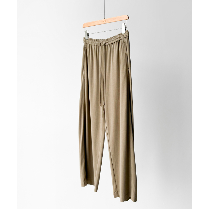 Real Quality Material! Eco-Friendly Grown Cotton Knit Fabric ~ Elastic Waistband, Loose Fit, Side Seam Forward Shift, Straight-Leg Casual Pants for Summer